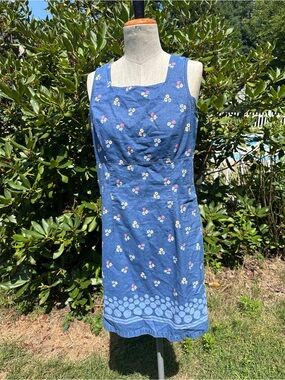 Liz Claiborne Blue Floral Denim-Sundress